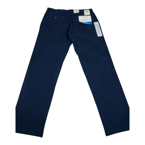 Haggar Men's 34x32 Premium Soft Chino Pants Blue Straight Fit‎ Flex Waist NWT - Picture 5 of 6